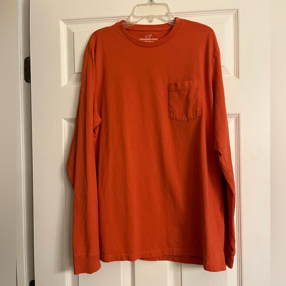 Vineyard Vines Men's Rust Long Sleeve Tee